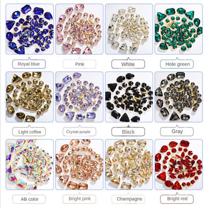Gold Bottom Bracket Claw Drill Mixed Crystal Diy Clothing Luggage Crystal Accessories Accessories Materials