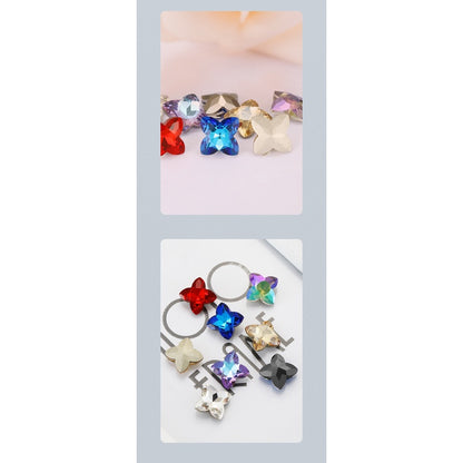 Special-shaped Rhinestone 10pcs Four-leaf Clover High Top Shiny High-grade Rhinestone Diy Ornament Accessories Pointed Bottom Drill Nail Nail Stickers Drill Phone Case Materials