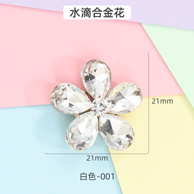 Hole Shoes Accessories Diy Pearl Flowers Crystal White Diamond Shoes Buckle Decorative Buckle Accessories Hole Shoes Cross Chain Garden Shoes of Shoes Flower
