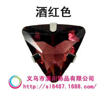 20pcs 18mm Triangle Hand Stitched Drill Glass Crystal Claw Drill Diy Wedding Dress Dress Shoe Size Accessories Material