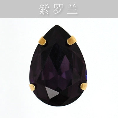 Gold Bottoming Water Drop Glass Claw Drill Diy Clothing Wedding Dress Women's Shoes Material Grab Drill Jewelry Accessories