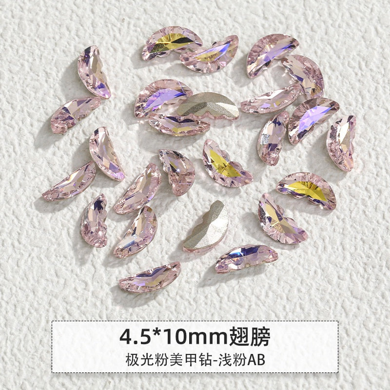 Korean Style Cute Design Tiny Crystal Nail Art Aurora Pink Color Diy Ornament Rhinestones