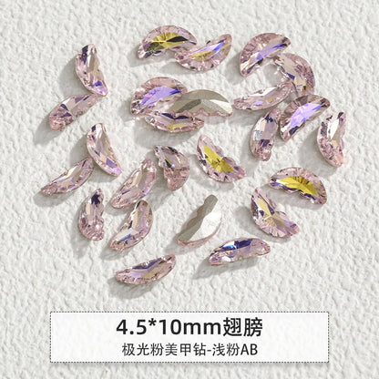 Korean Style Cute Design Tiny Crystal Nail Art Aurora Pink Color Diy Ornament Rhinestones