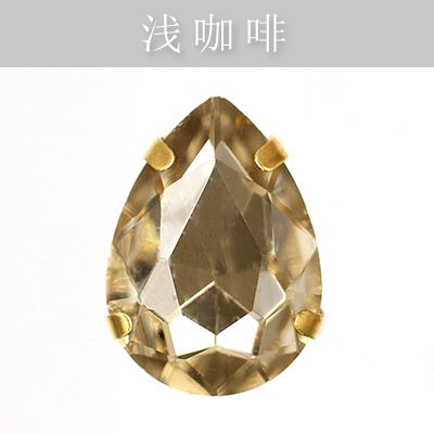 Gold Bottoming Water Drop Glass Claw Drill Diy Clothing Wedding Dress Women's Shoes Material Grab Drill Jewelry Accessories