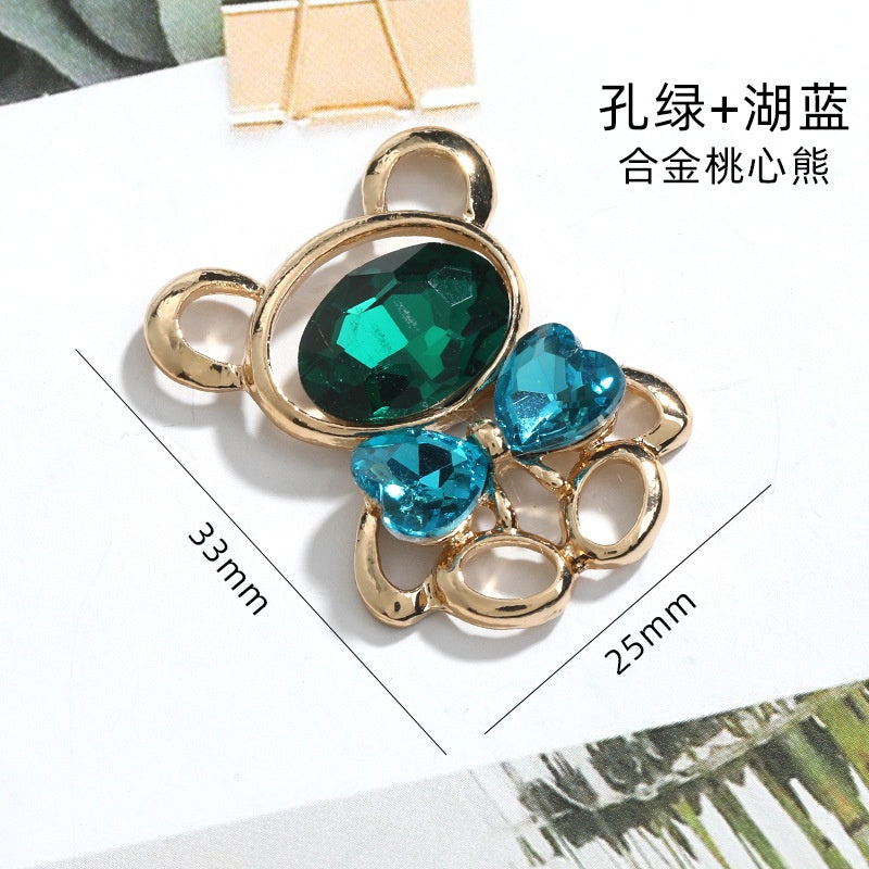 Cub's New New Color Crystal Violent Bear Zinc Alloy DIY Accessories Hair Accessories Mobile Phone Shell Jewelry
