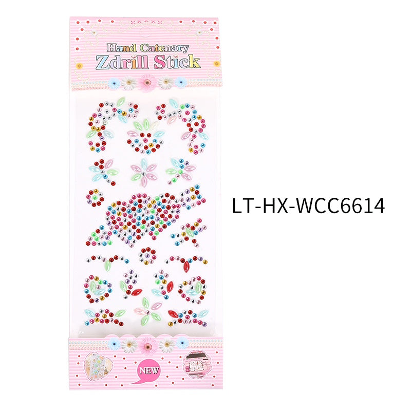 Princess Gauze Skirt Stick Drill Children's Gem Crystal Decorative Stickers Cartoon Diamond Creative Stickers