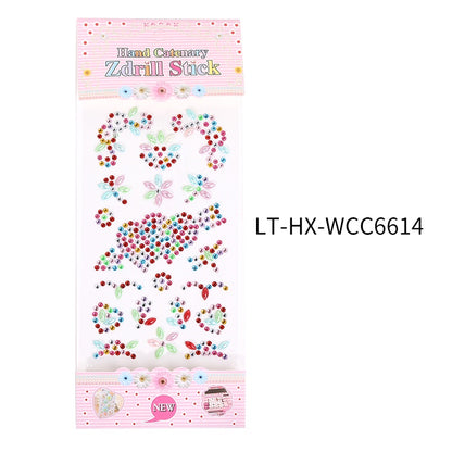 Princess Gauze Skirt Stick Drill Children's Gem Crystal Decorative Stickers Cartoon Diamond Creative Stickers