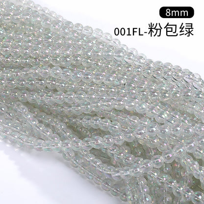 8mm Glass Crystal Imitation Jadeite Round Beads DIY Handmade Bracelet Chain Chain Bead Jewelry Material Accessories Wholesale