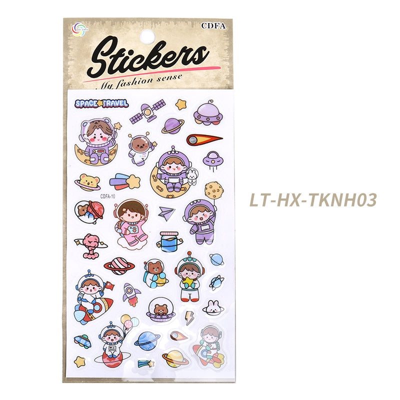 Girl Kid Astronaut Spaceship Sticker Makeup Party Temporary Sticker