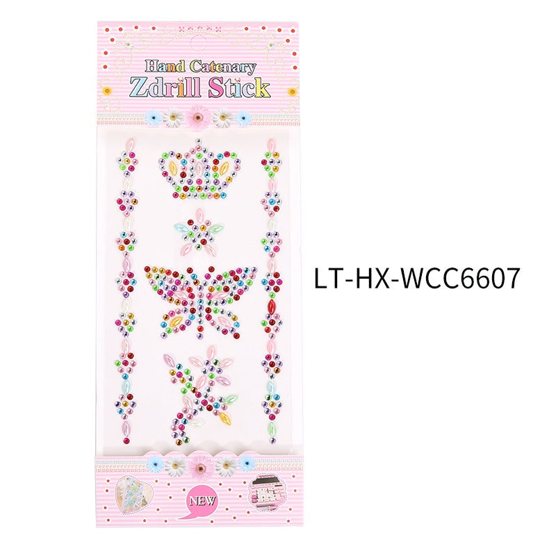 Princess Gauze Skirt Stick Drill Children's Gem Crystal Decorative Stickers Cartoon Diamond Creative Stickers
