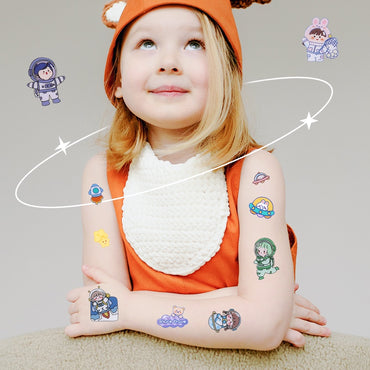 Girl Kid Astronaut Spaceship Sticker Makeup Party Temporary Sticker