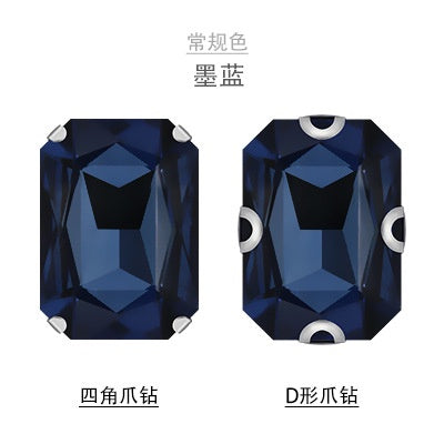 6*8mm/8*10mm 10pcs Rectangular Octagonal Claw Drill Rhinestone Claw Drill Hand Sewing Glass Drill Diy Accessories Clothing Accessories Accessories