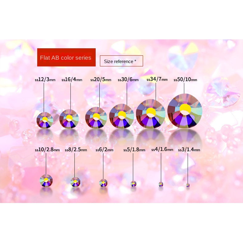 36 Colors SS5/1.8mm Flat Bottom Round Nail Drill DIY Phone Case Accessories Rhinestone Sticker Drill Violent Bear Accessories