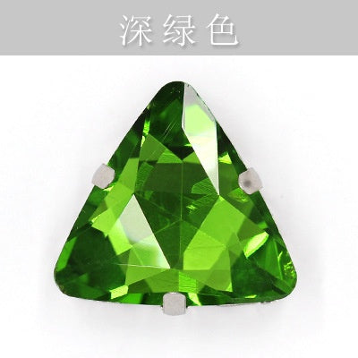 20pcs 18mm Triangle Hand Stitched Drill Glass Crystal Claw Drill Diy Wedding Dress Dress Shoe Size Accessories Material