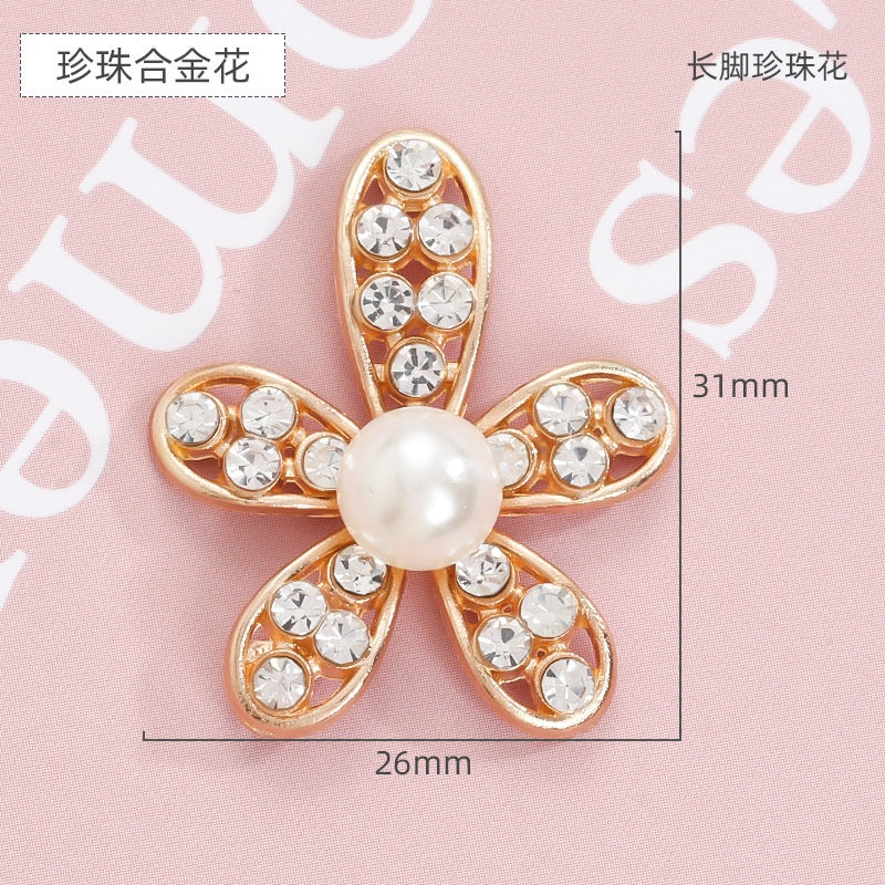 Hole Shoes Accessories Diy Pearl Flowers Crystal White Diamond Shoes Buckle Decorative Buckle Accessories Hole Shoes Cross Chain Garden Shoes of Shoes Flower