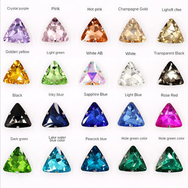 20pcs 18mm Triangle Hand Stitched Drill Glass Crystal Claw Drill Diy Wedding Dress Dress Shoe Size Accessories Material