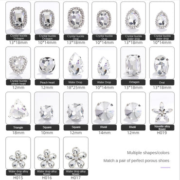 Crocs Accessories Alloy Accessories Water Drop Peach Heart Shoe Buckle Crystal Rhinestone Buckle Diy Ornaments Decorative Detachable Accessories