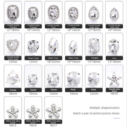 Crocs Accessories Alloy Accessories Water Drop Peach Heart Shoe Buckle Crystal Rhinestone Buckle Diy Ornaments Decorative Detachable Accessories