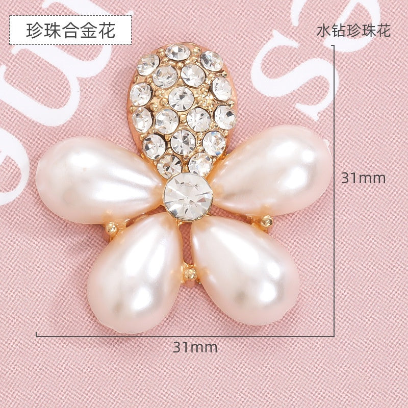 Hole Shoes Accessories Diy Pearl Flowers Crystal White Diamond Shoes Buckle Decorative Buckle Accessories Hole Shoes Cross Chain Garden Shoes of Shoes Flower
