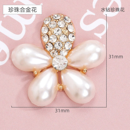 Hole Shoes Accessories Diy Pearl Flowers Crystal White Diamond Shoes Buckle Decorative Buckle Accessories Hole Shoes Cross Chain Garden Shoes of Shoes Flower