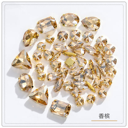 Gold Bottom Bracket Claw Drill Mixed Crystal Diy Clothing Luggage Crystal Accessories Accessories Materials