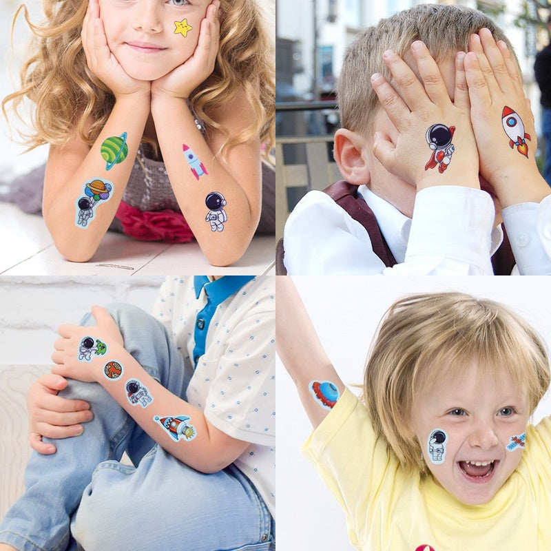 Children's Space Rocket Astronaut Series Children's Pvc Face Body Stickers