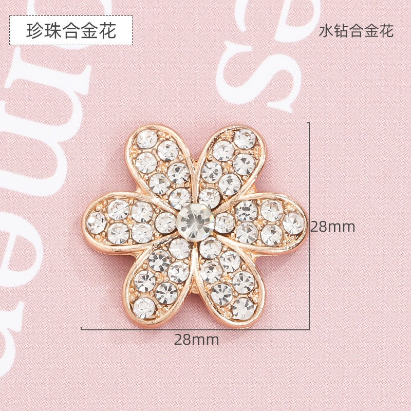 Hole Shoes Accessories Diy Pearl Flowers Crystal White Diamond Shoes Buckle Decorative Buckle Accessories Hole Shoes Cross Chain Garden Shoes of Shoes Flower
