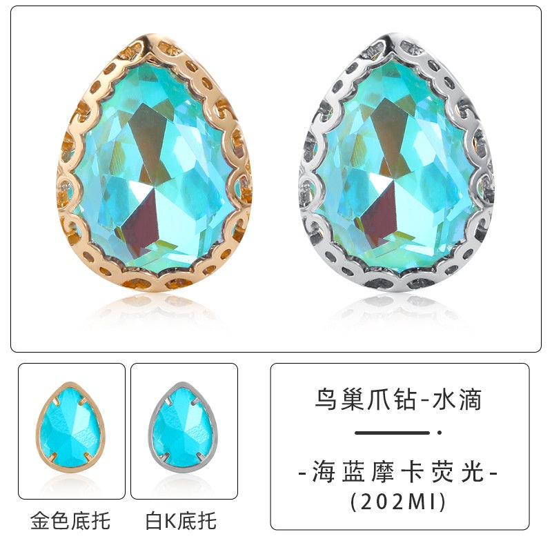 10pcs 10*14mm Bird's Nest Claw Drill Unusual Rhinestones Diy Jewelry Accessories Thickened Copper Claw Hand Stitched Drill Clothing Luggage Accessories