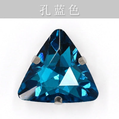 20pcs 18mm Triangle Hand Stitched Drill Glass Crystal Claw Drill Diy Wedding Dress Dress Shoe Size Accessories Material