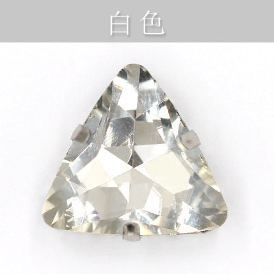 20pcs 18mm Triangle Hand Stitched Drill Glass Crystal Claw Drill Diy Wedding Dress Dress Shoe Size Accessories Material
