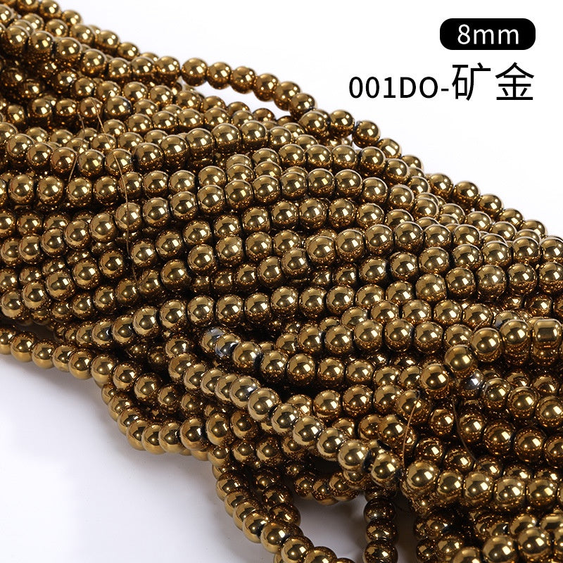 8mm Glass Crystal Imitation Jadeite Round Beads DIY Handmade Bracelet Chain Chain Bead Jewelry Material Accessories Wholesale