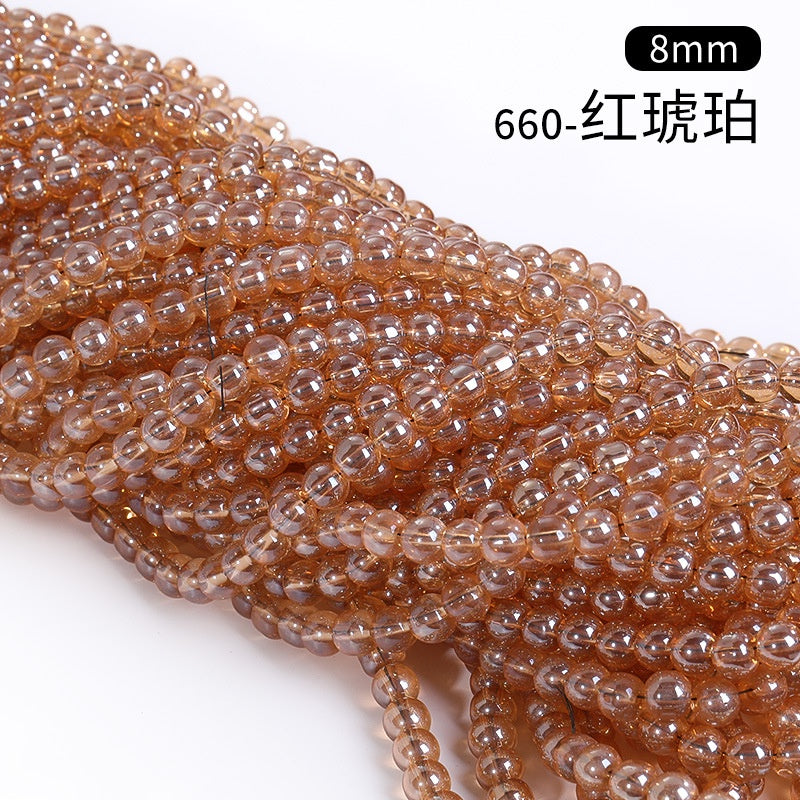 8mm Glass Crystal Imitation Jadeite Round Beads DIY Handmade Bracelet Chain Chain Bead Jewelry Material Accessories Wholesale