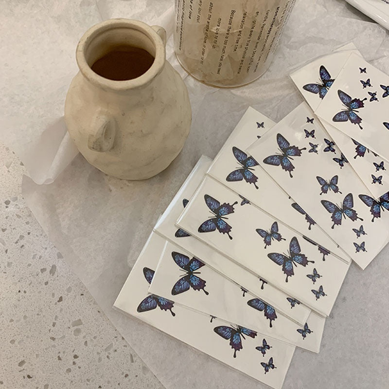 Tattoo Stickers waterproof Blue Butterfly Clavicle Temporary Arm Body