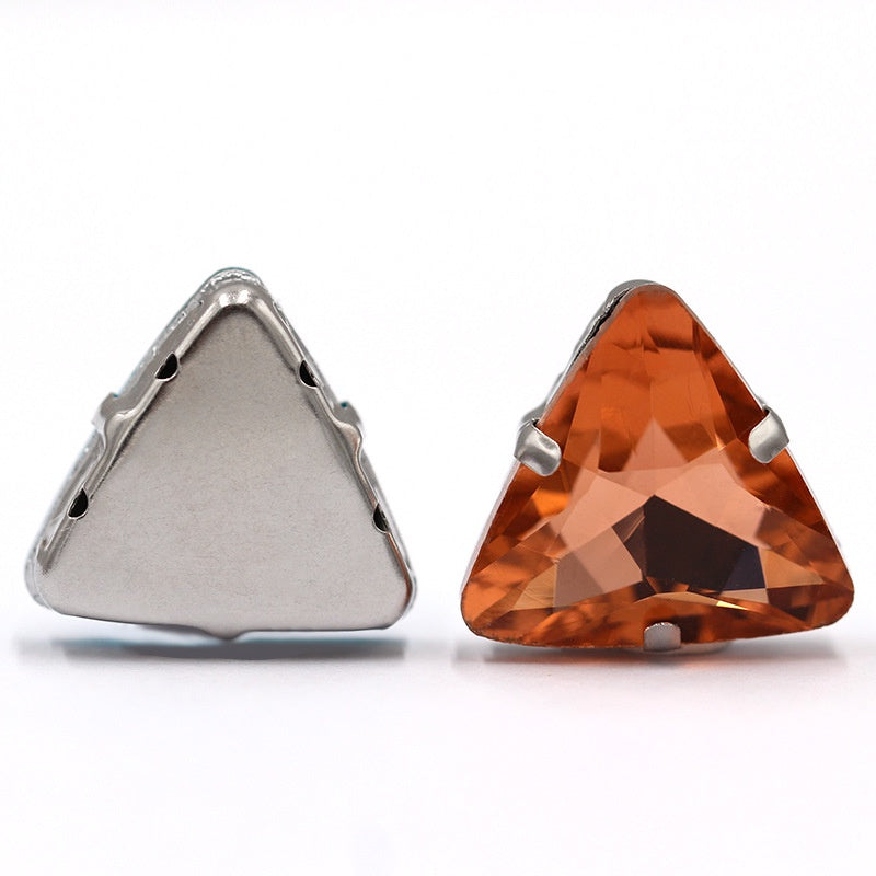 20pcs 18mm Triangle Hand Stitched Drill Glass Crystal Claw Drill Diy Wedding Dress Dress Shoe Size Accessories Material