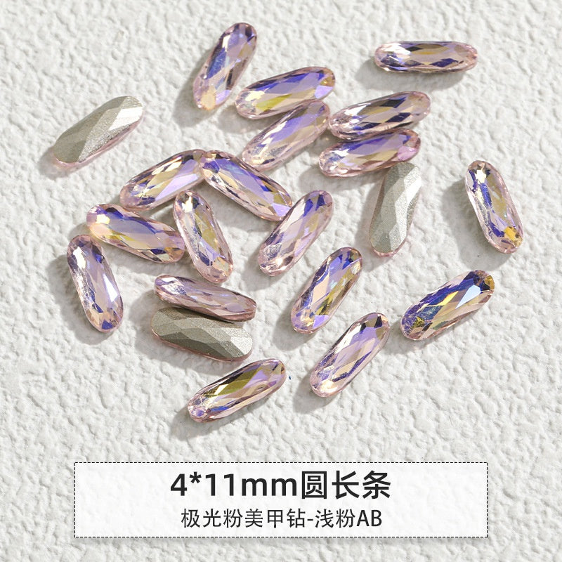Korean Style Cute Design Tiny Crystal Nail Art Aurora Pink Color Diy Ornament Rhinestones
