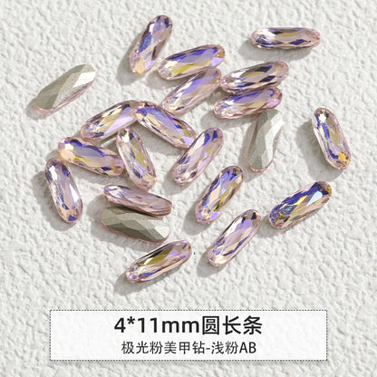 Korean Style Cute Design Tiny Crystal Nail Art Aurora Pink Color Diy Ornament Rhinestones