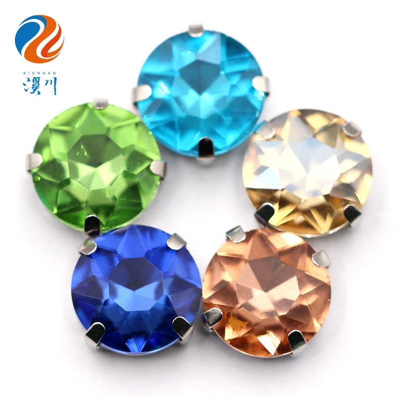 10mm Four-corner Gem Flower Claw Drill with Bottom Support Hand Stitched Drill Clothing Accessories Footwear Accessories