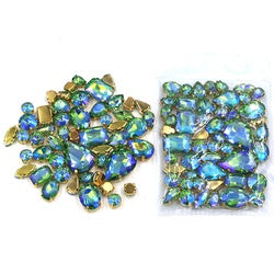 Mix Multiple Shapes of Shiny Colored Crystal Diamond Clothing Embellished with Rhinestone Gold Bottoms for DIY