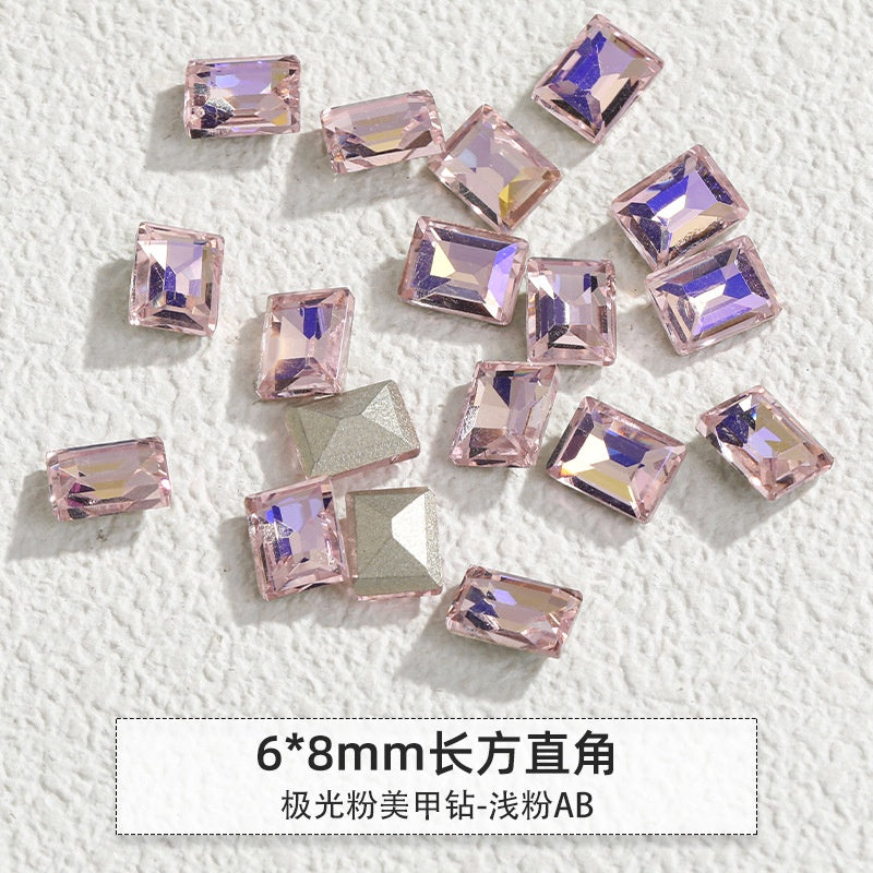 Korean Style Cute Design Tiny Crystal Nail Art Aurora Pink Color Diy Ornament Rhinestones