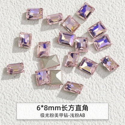 Korean Style Cute Design Tiny Crystal Nail Art Aurora Pink Color Diy Ornament Rhinestones