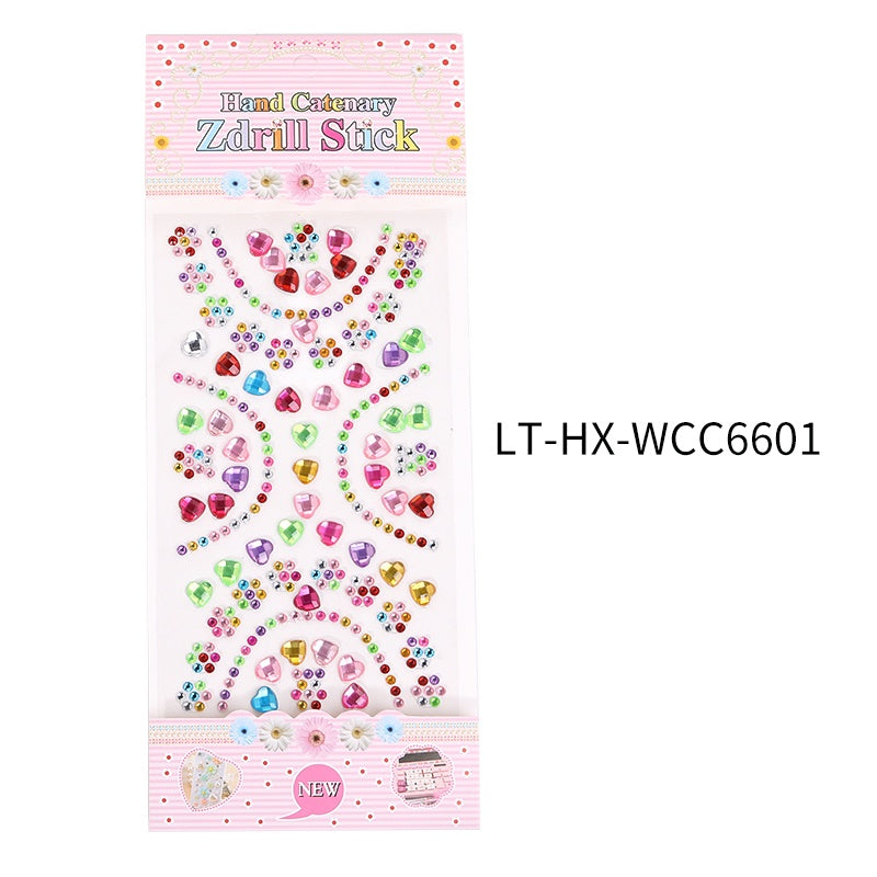 Princess Gauze Skirt Stick Drill Children's Gem Crystal Decorative Stickers Cartoon Diamond Creative Stickers