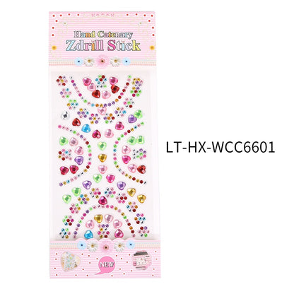 Princess Gauze Skirt Stick Drill Children's Gem Crystal Decorative Stickers Cartoon Diamond Creative Stickers