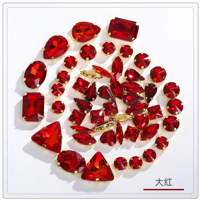 Gold Bottom Bracket Claw Drill Mixed Crystal Diy Clothing Luggage Crystal Accessories Accessories Materials