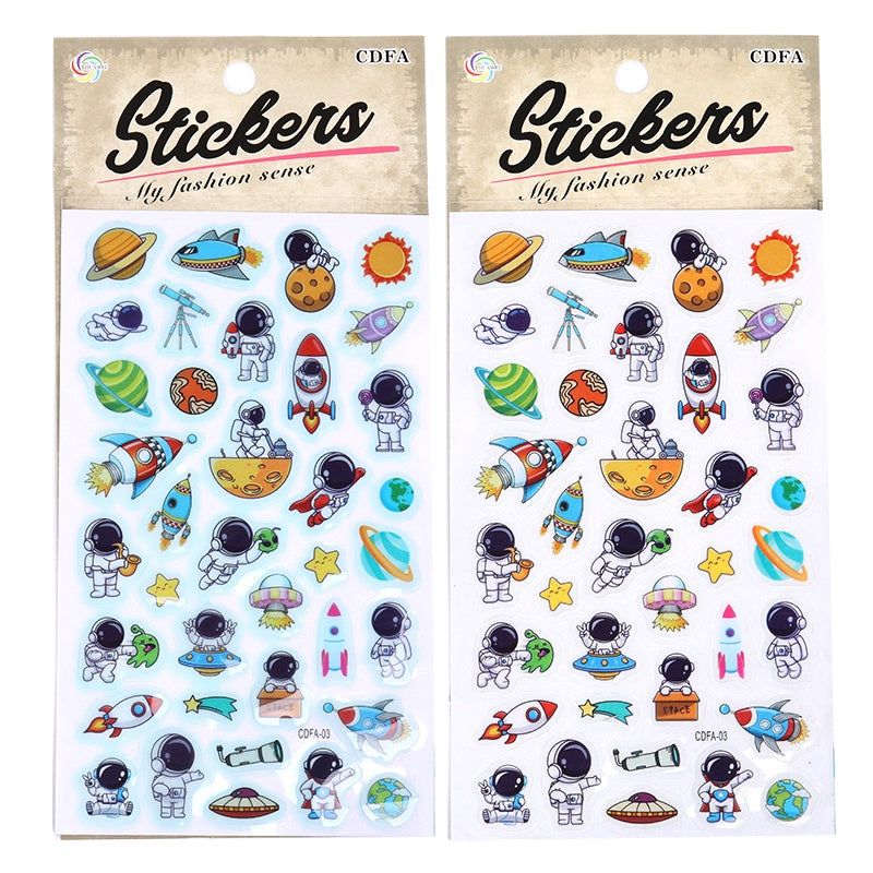 Children's Space Rocket Astronaut Series Children's Pvc Face Body Stickers