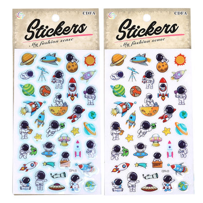 Children's Space Rocket Astronaut Series Children's Pvc Face Body Stickers