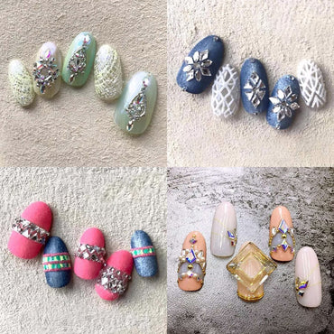 50pcs Red AB Color Flat Nail Rhinestone Nail Drill Diy Nail Stick Drill Nail Flat Shaped Drill Nail Decoration