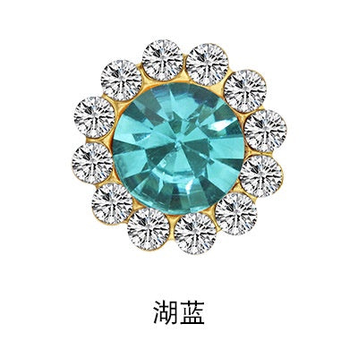 10pcs Round Rhine-water Sunflower Hand Stitched Drill Stained Glass Drill Buckle Diy Hand Stitched Hair Accessories Shoes Clothing Case and Bag Accessories