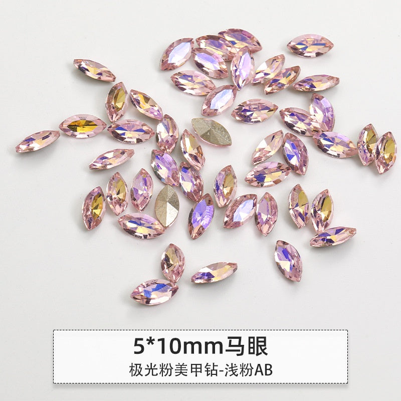 Korean Style Cute Design Tiny Crystal Nail Art Aurora Pink Color Diy Ornament Rhinestones