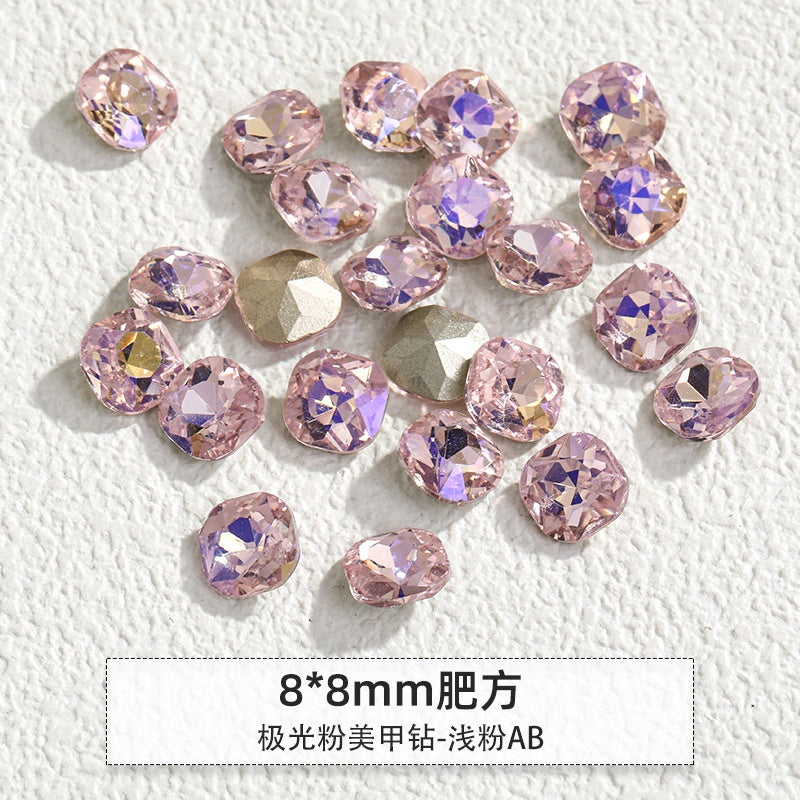 Korean Style Cute Design Tiny Crystal Nail Art Aurora Pink Color Diy Ornament Rhinestones