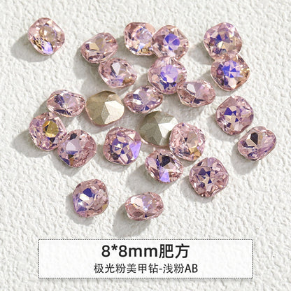 Korean Style Cute Design Tiny Crystal Nail Art Aurora Pink Color Diy Ornament Rhinestones